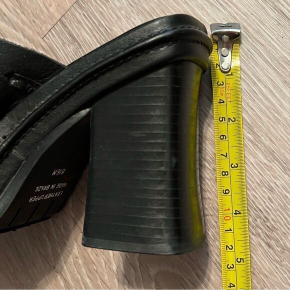 Y2K 90s Boho MIA Madden Chunky Leather Platform Slide Sandal Black Lug Sole 6.5 - Picture 14 of 16